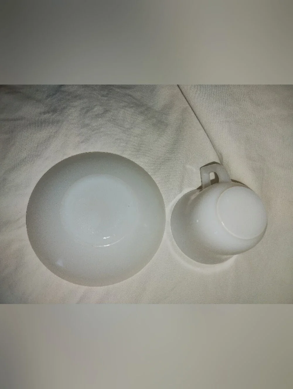 Vintage Child Milk Glass Tea Cup And Saucer